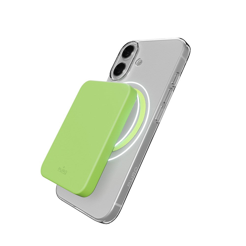 PURO iPhone 17 Hybrid Bagside Cover - MagSafe Kompatibel - Gennemsigtig / Grøn