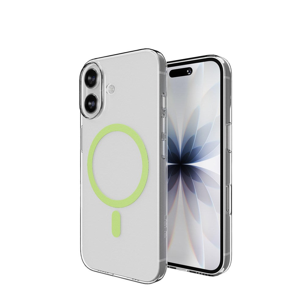 PURO iPhone 17 Hybrid Bagside Cover - MagSafe Kompatibel - Gennemsigtig / Grøn