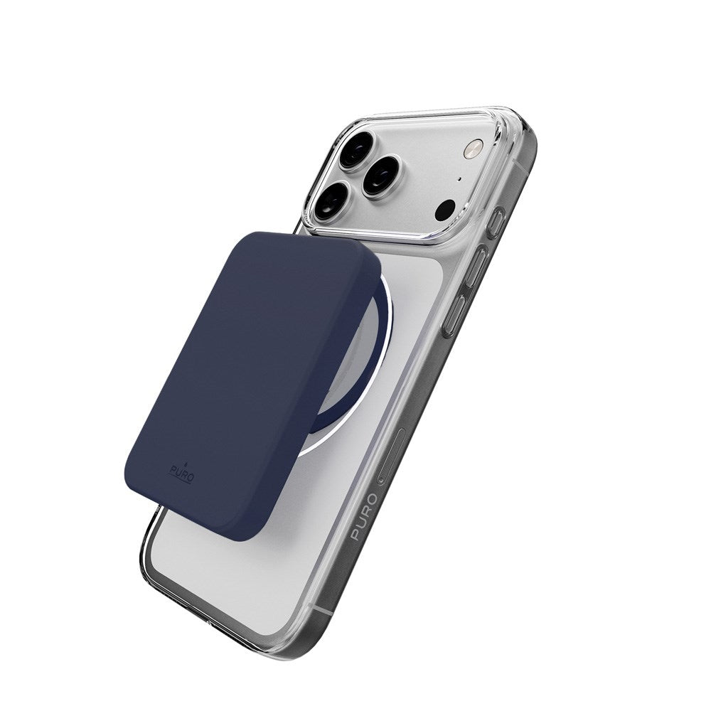 PURO iPhone 17 Pro Hybrid Bagside Cover - MagSafe Kompatibel - Gennemsigtig / Blå