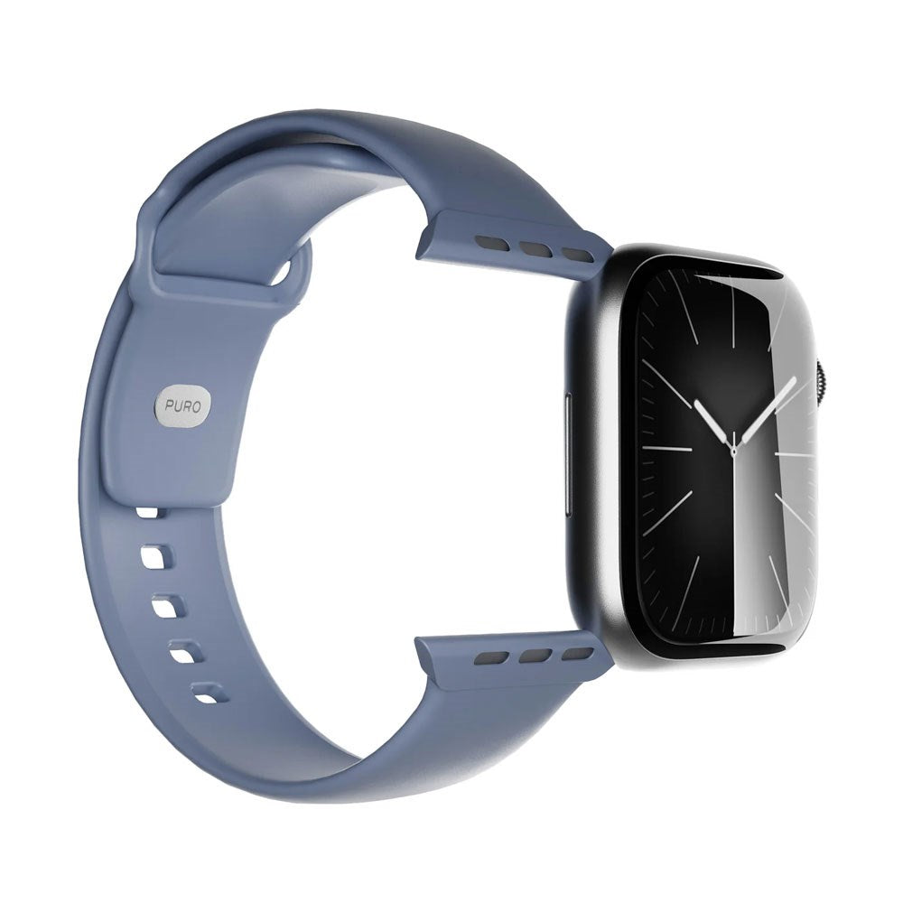 Apple Watch (38/40/SE/41/42mm) Puro ICON Silicone Rem - Ice Blue