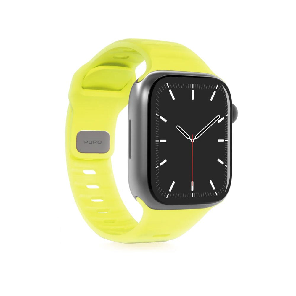 Apple Watch (38/40/SE/41/42mm) Puro GLOW Silicone Rem - Yellow