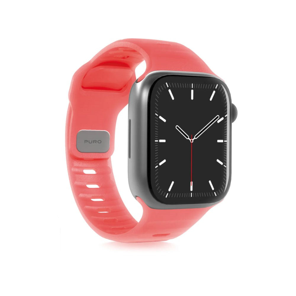 Apple Watch (38/40/SE/41/42mm) Puro GLOW Silicone Rem - Orange