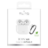 Apple AirPods (4. Gen.) PURO ICON Silikone Cover m. Karabinhage - Hvid
