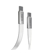 SBS Flat Cable - 60W USB-C til USB-C Kabel - 1m - Hvid