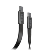 SBS Flat Cable - 60W USB-C til USB-C Kabel - 1m - Sort