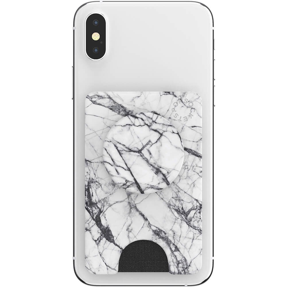 POPSOCKETS PopWallet Dove White Marble MagSafe Kortholder - Stander & Greb