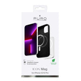 Puro iPhone 12 / 12 Pro Icon Mag Silikone Bagside Cover - MagSafe Kompatibel - Sort