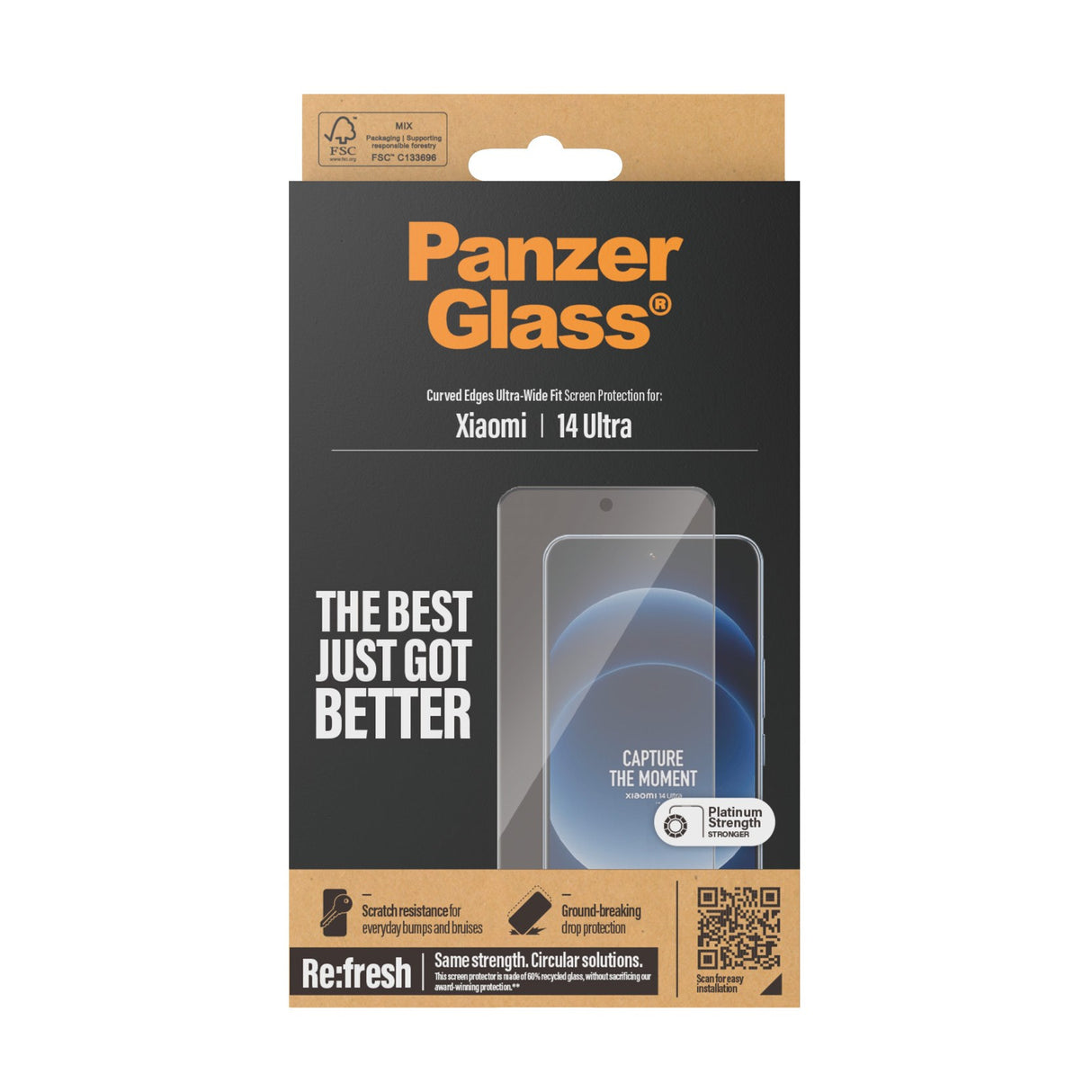 PanzerGlass Ultra-Wide Fit skjermbeskytter - Xiaomi 14 Ultra - Gjennomsiktig