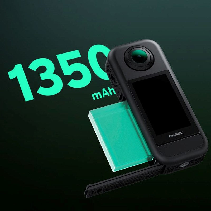 AKASO Pakkesæt med 360° Action Kamera 5,7K & Tilbehør - Sort