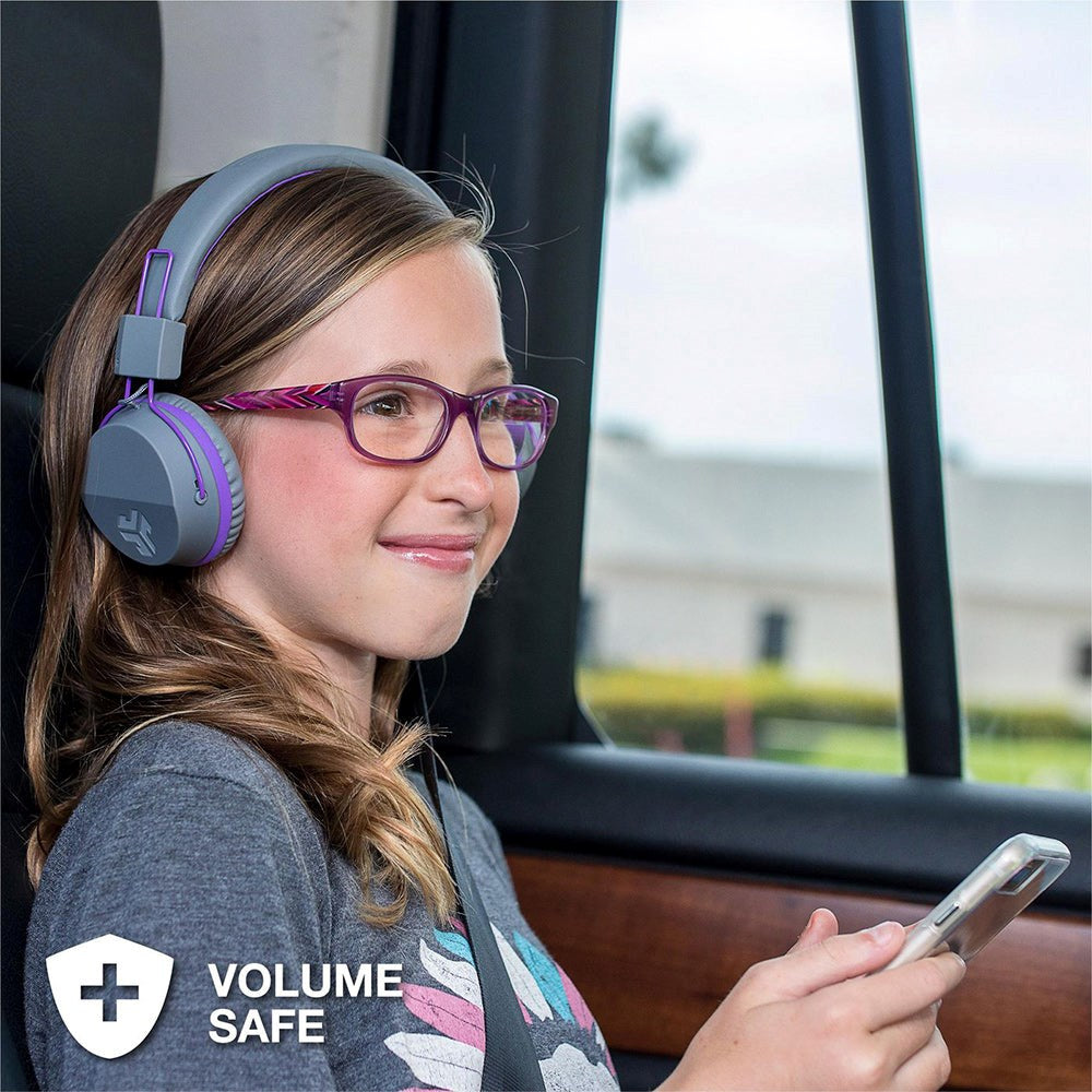 JLab JBuddies Studio Trådløst On-Ear-hodesett for barn over 6 år - grå/blå