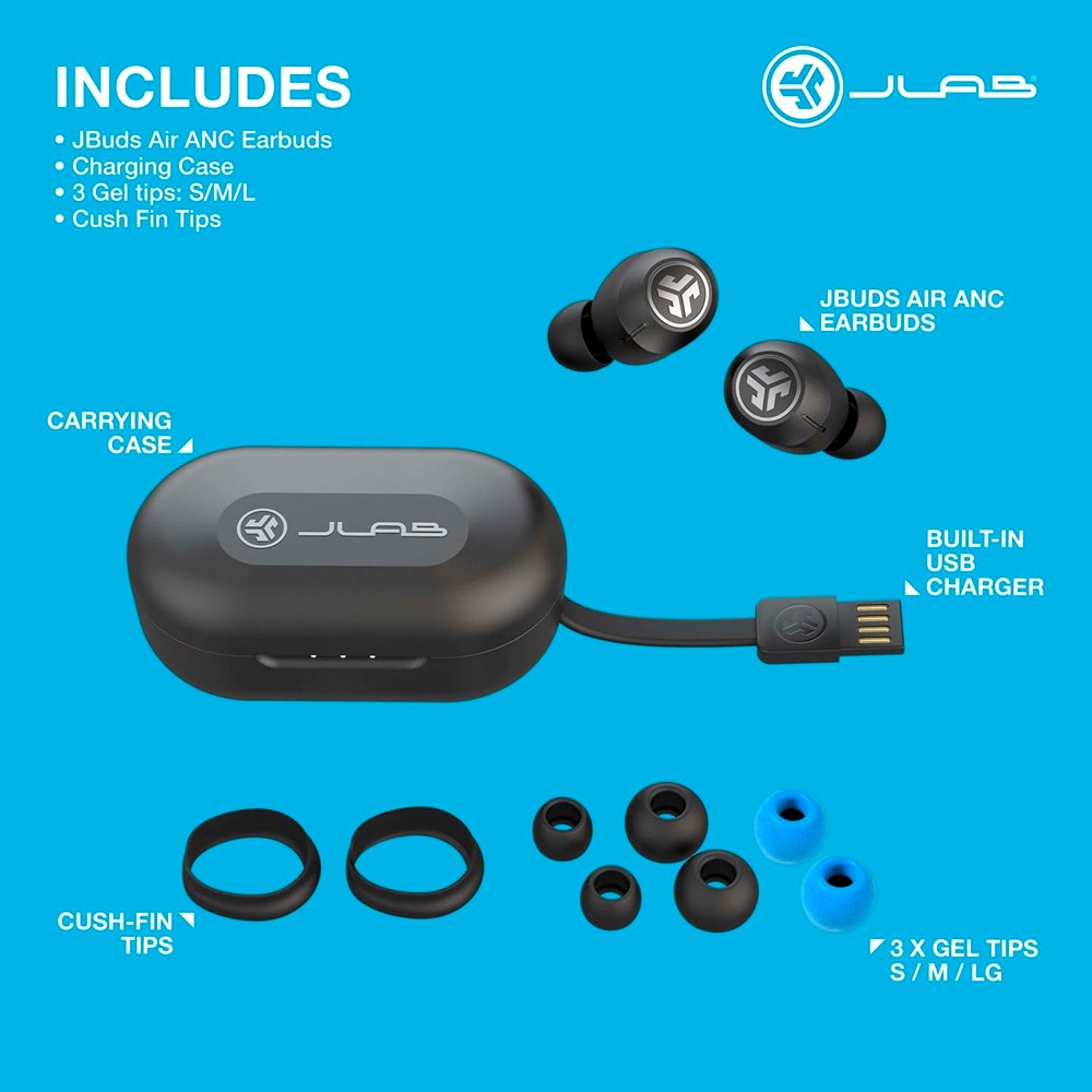 JLab - JBuds Air ANC True Wireless In-Ear Høretelefoner - Sort