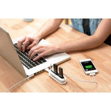 Contort From Quirky - 4-ports USB Hub m. Cable Organizer &amp; SuperFlex - Hvit / Grønn