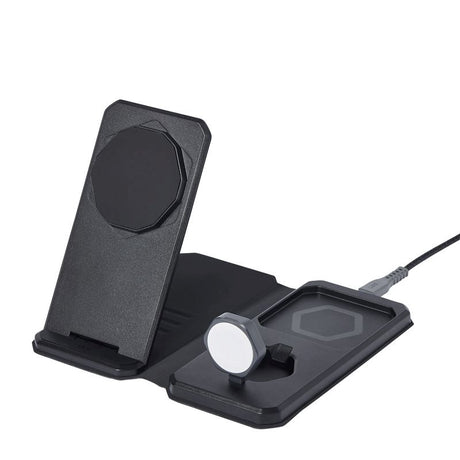 UAG iPhone - AirPods - Apple Watch Trådløs reiseladestasjon 25W m. USB-C til USB-C-kabel og forskjellige kontakter - svart / grå