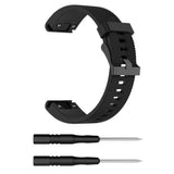 Garmin Fenix ​​​​6s &amp; 6s Pro / 5s &amp; 5s Plus riflet silikon 20 mm QuickFit-stropp inkl. Pinner - Svart
