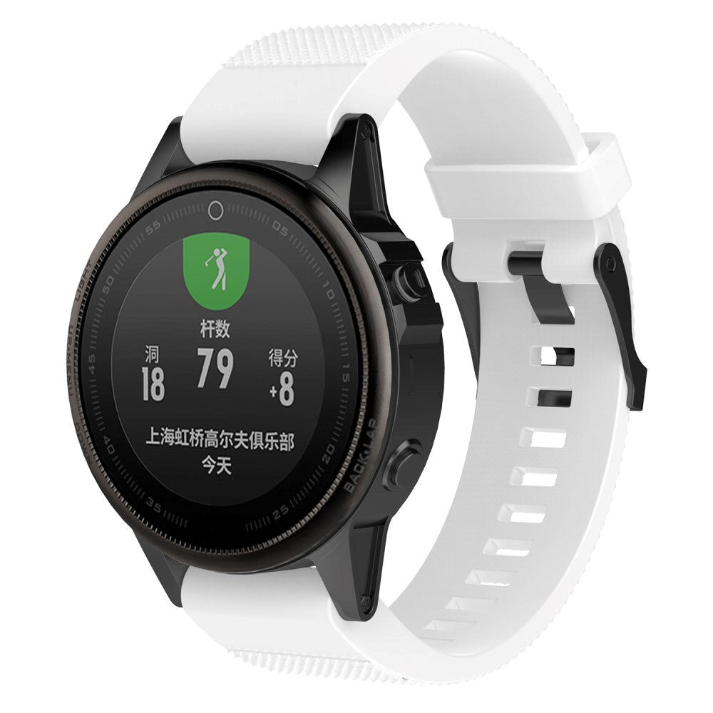 Garmin Fenix ​​​​6s &amp; 6s Pro / 5s &amp; 5s Plus riflet silikon 20 mm QuickFit-stropp inkl. Pinner - Hvit
