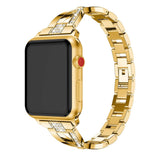 Apple Watch (38/40/SE/41/42 mm) Stålrem m. Rhinestone - Gull