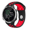 Smartwatch 20mm perforert silikonrem - Svart / Rød