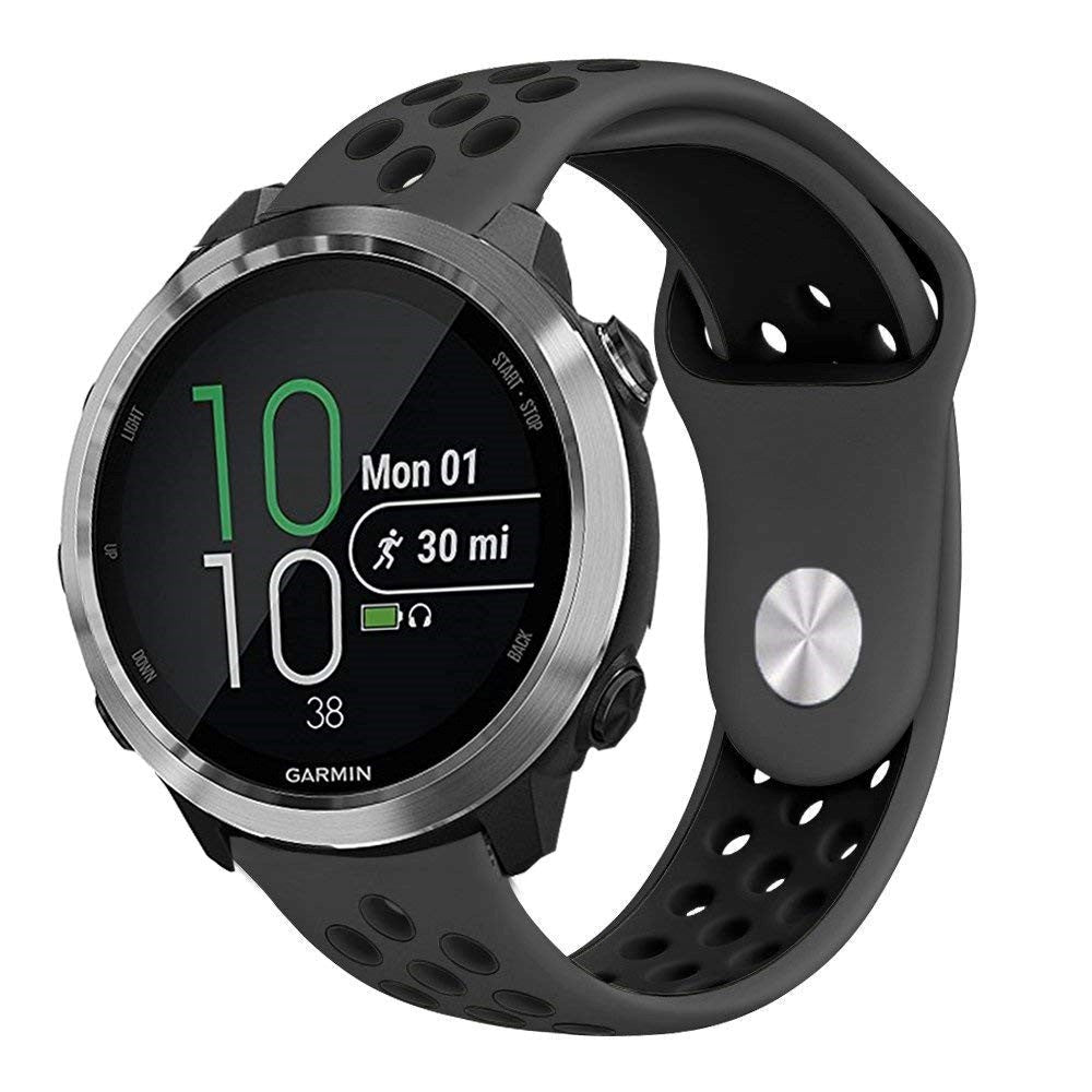 Smartwatch 20mm perforert silikonrem - Svart