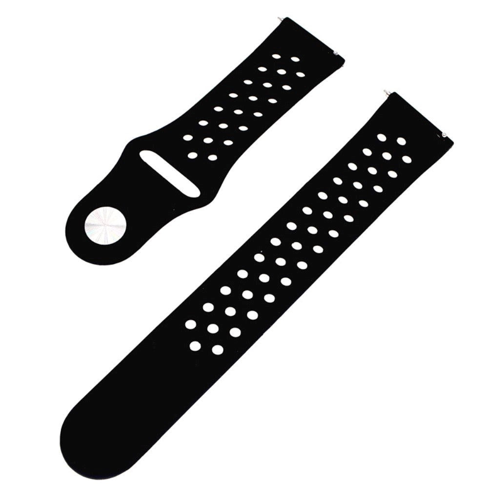Smartwatch 20mm perforert silikonrem - Svart