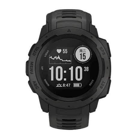 Garmin Instinct 22 mm silikonstropp m. Pinner - Svart