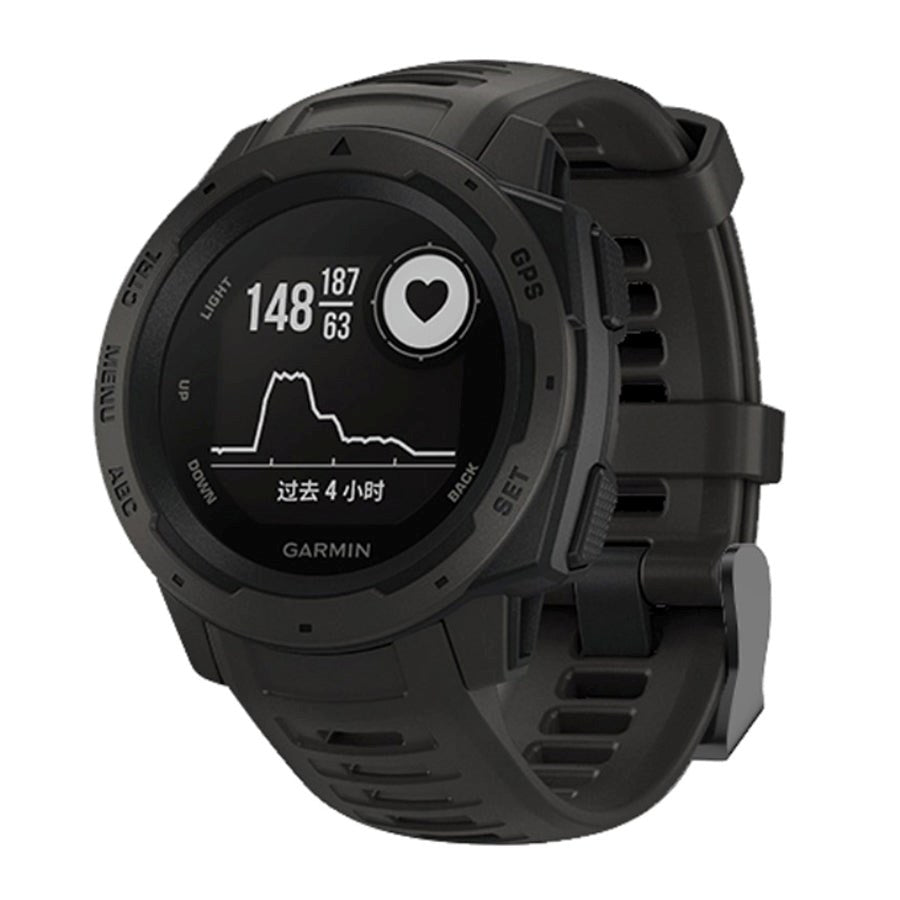 Garmin Instinct 22 mm silikonstropp m. Pinner - Svart