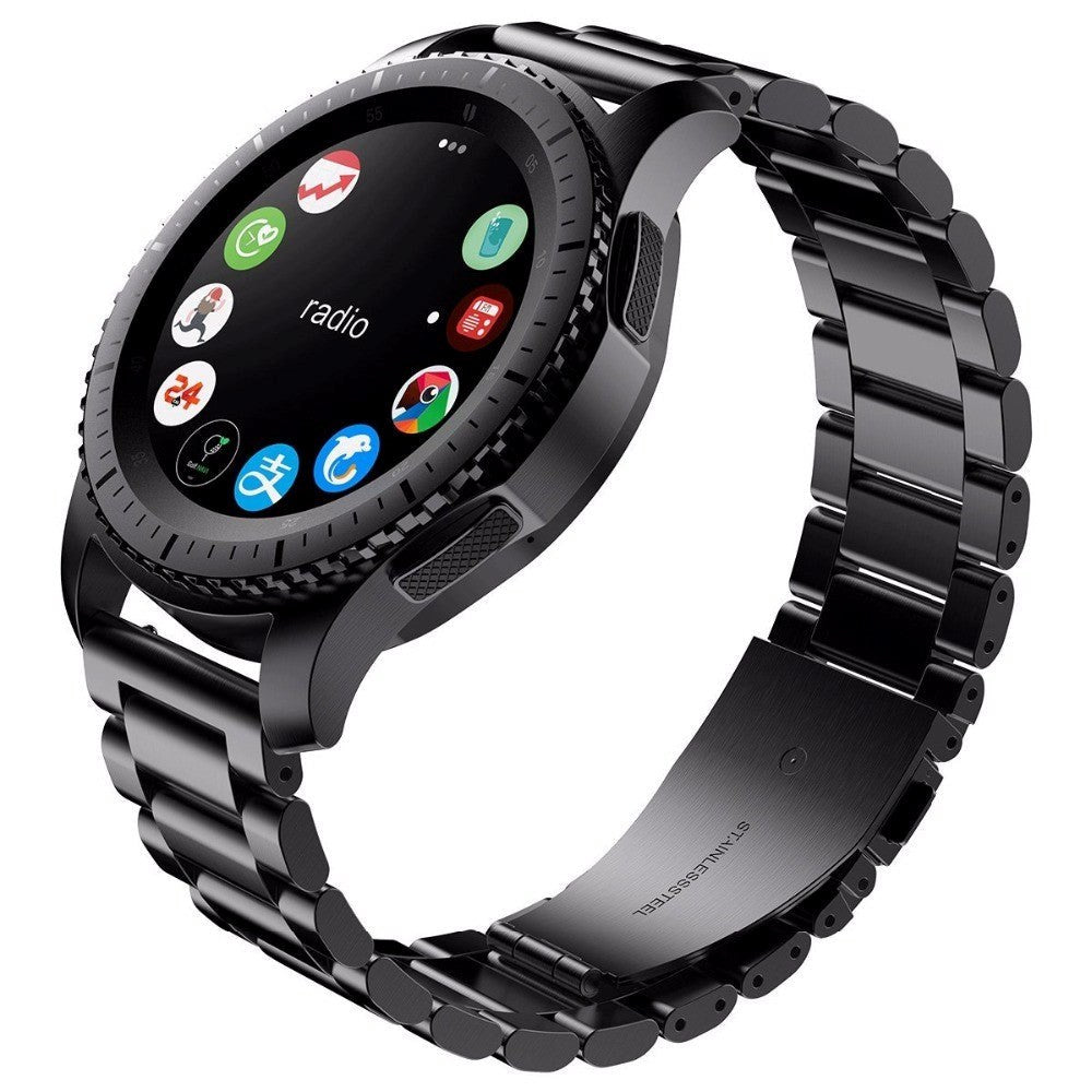 Universal Smartwatch-rem i rustfritt stål (22mm) - Svart