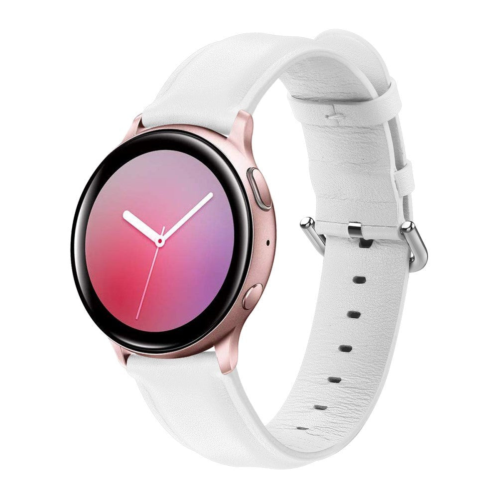 Universal Smartwatch lærreim (20mm) - Hvit
