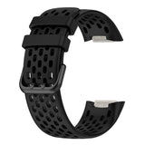 Fitbit Charge 6 / 5 Silikone Rem m. Huller - Sort