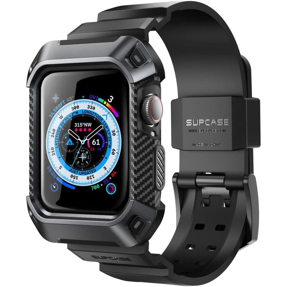 Supcase Unicorn Beetle Pro Apple Watch 4 / 5 / 6 / 7 / 8 / 9 / SE (44 / 45 mm) Veske m. Innebygd stropp - Svart