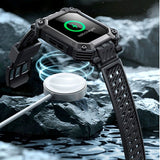 Supcase Apple Watch 4/5/6/7/8/9/SE (44 / 45 mm) Unicorn Beetle Pro-deksel m. Stropp &amp; 2 stk. Skjermbeskytter - Svart
