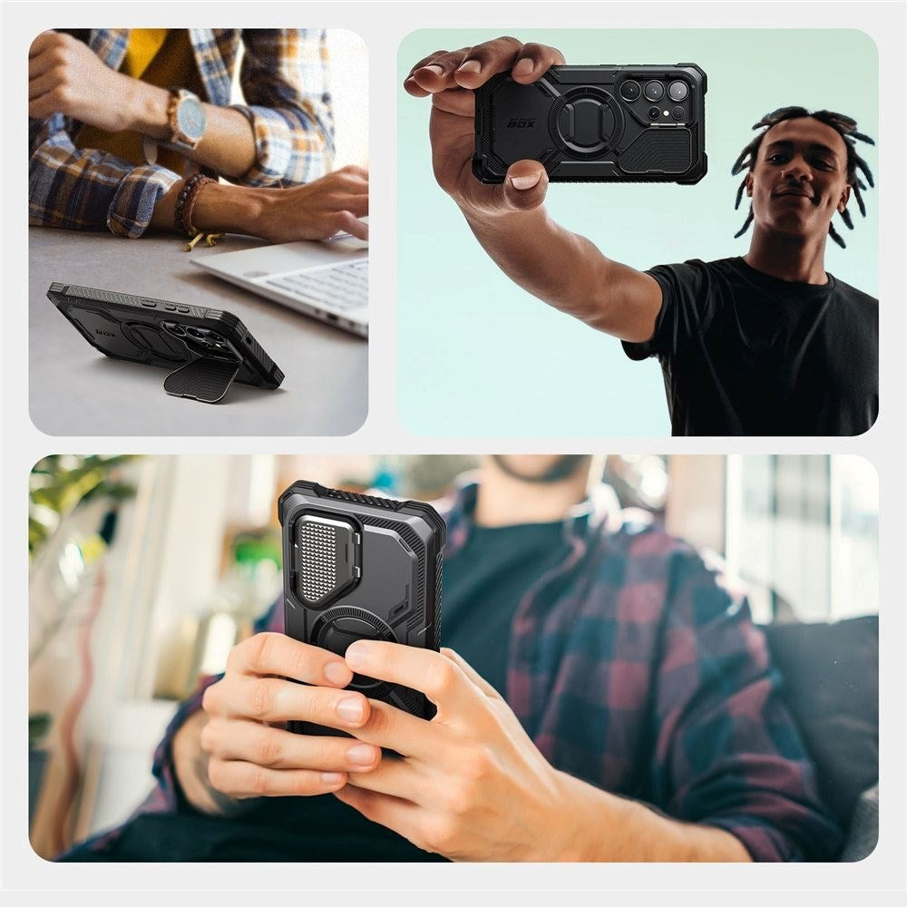 Samsung Galaxy S25 Ultra Supcase IBLSN Armorbox-deksel - MagSafe-kompatibel - Svart