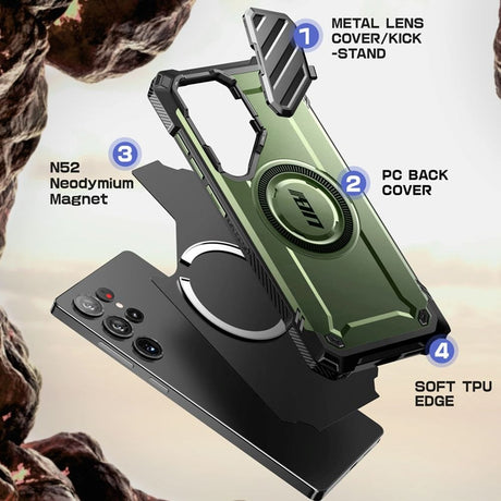 Samsung Galaxy S25 Ultra Supcase Unicorn Beetle XT deksel - MagSafe-kompatibel - Grønn