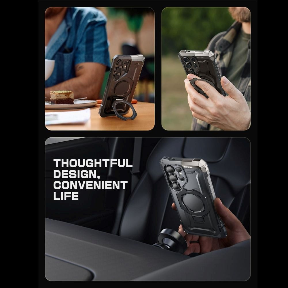 Samsung Galaxy S25 Ultra Supcase Unicorn Beetle Grip-deksel - MagSafe-kompatibel - Gjennomsiktig / Svart