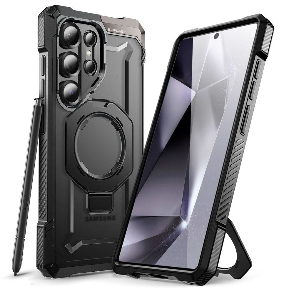 Samsung Galaxy S25 Ultra Supcase Unicorn Beetle Grip-deksel - MagSafe-kompatibel - Gjennomsiktig / Svart