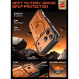 SUPCASE UB GRIB PRO MAG iPhone 17 Pro Mobil Cover inkl. Skærmbeskyttelse - MagSafe Kompatibel - Gennemsigtig / Orange