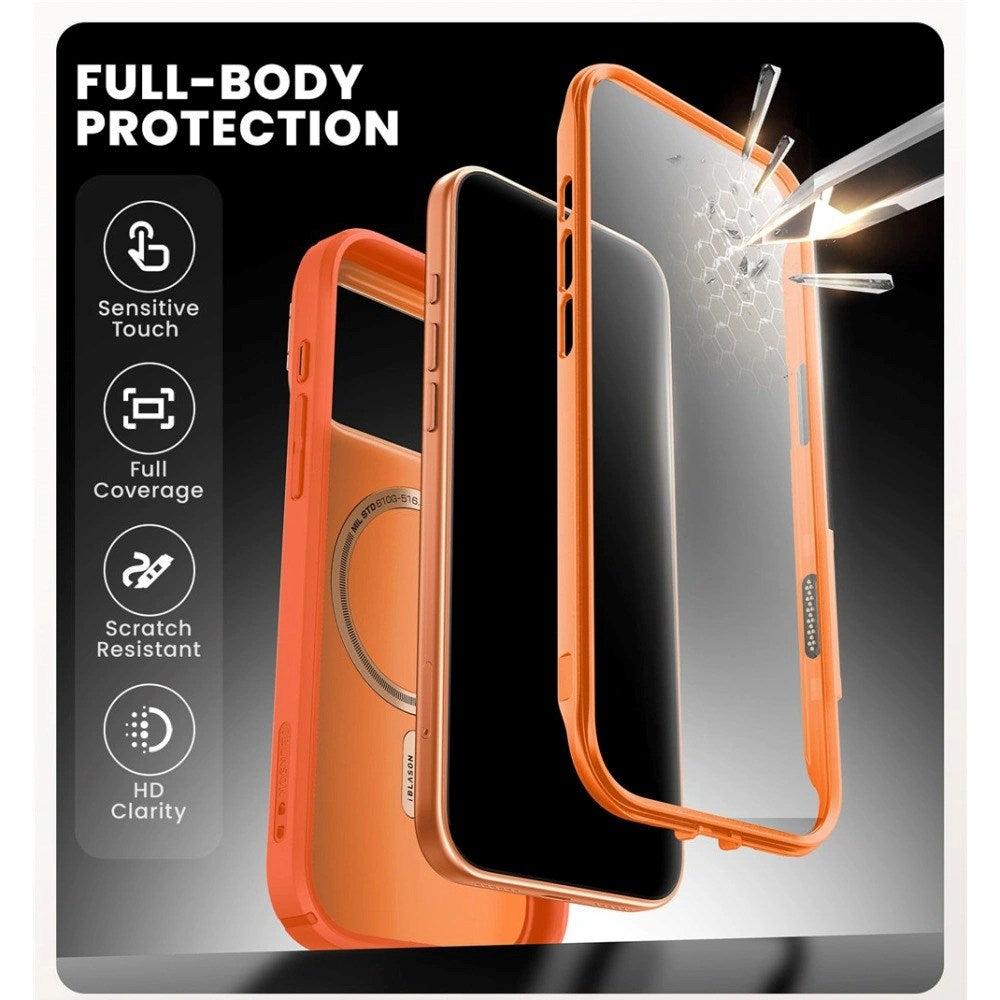 iPhone 17 Pro Max SUPCASE ARES MagSafe  Cover m. Skærmbeskyttelse – Orange