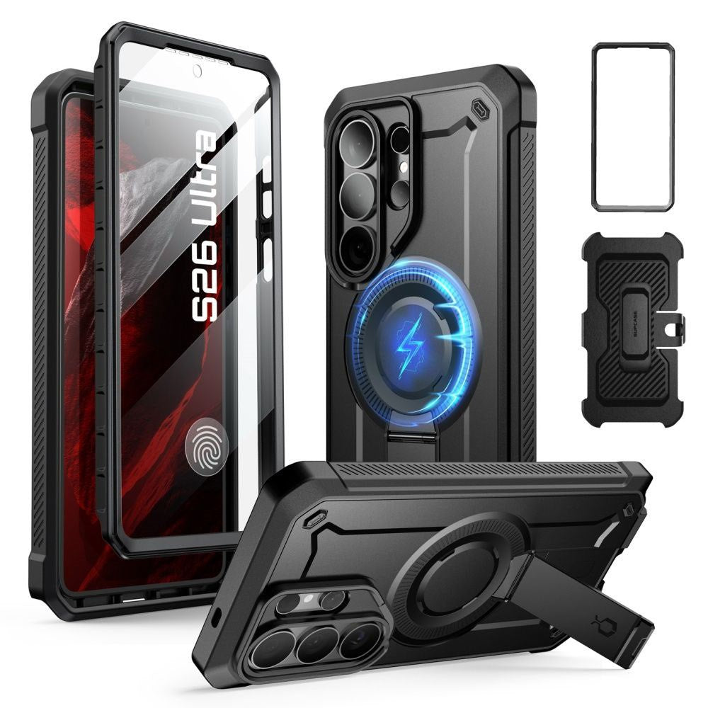 SUPCASE Samsung Galaxy S26 Ultra Unicorn Beetle Pro Mag Cover inkl. 2x Frontramme - MagSafe Kompatibel - Sort