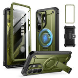 SUPCASE Samsung Galaxy S26 Ultra Unicorn Beetle Pro Mag Cover inkl. 2x Frontramme - MagSafe Kompatibel - Grøn