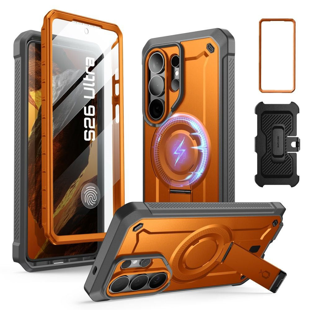 SUPCASE Samsung Galaxy S26 Ultra Unicorn Beetle Pro Mag Cover inkl. 2x Frontramme - MagSafe Kompatibel - Orange