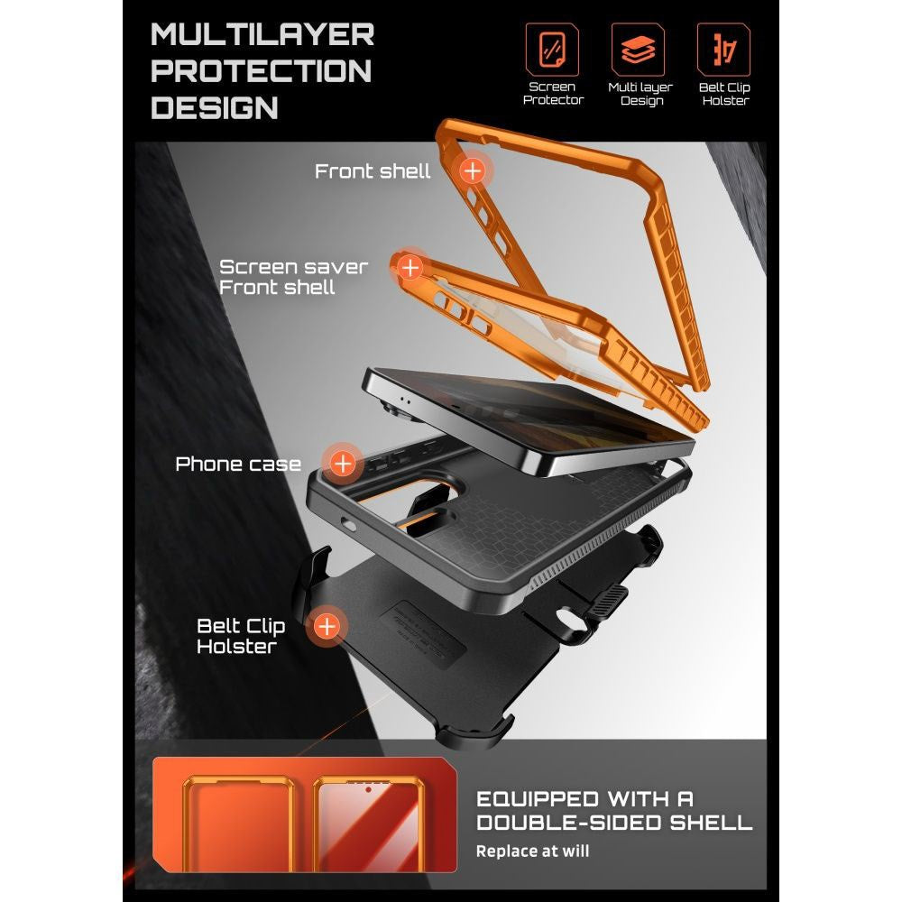 SUPCASE Samsung Galaxy S26 Ultra Unicorn Beetle Pro Mag Cover inkl. 2x Frontramme - MagSafe Kompatibel - Orange