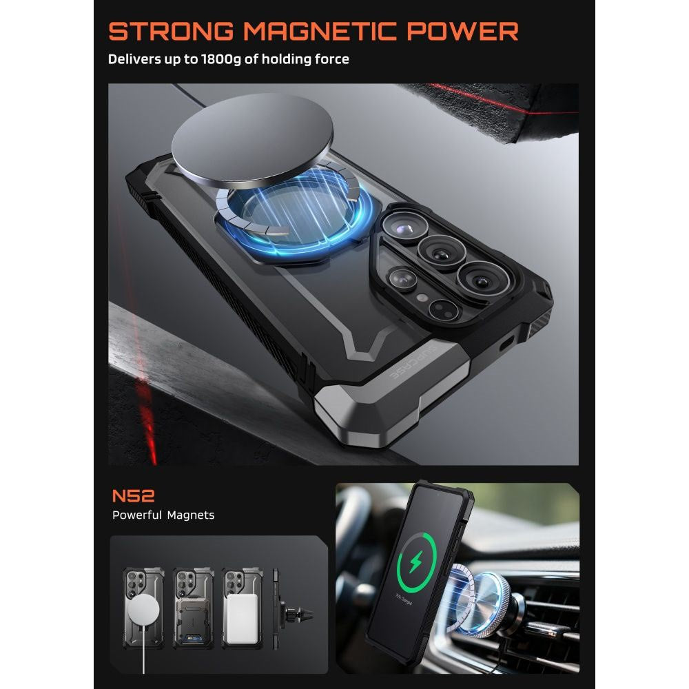 SUPCASE Samsung Galaxy S26 Ultra UB Grip Mag Cover m. Kickstand - MagSafe Kompatibel - Sort