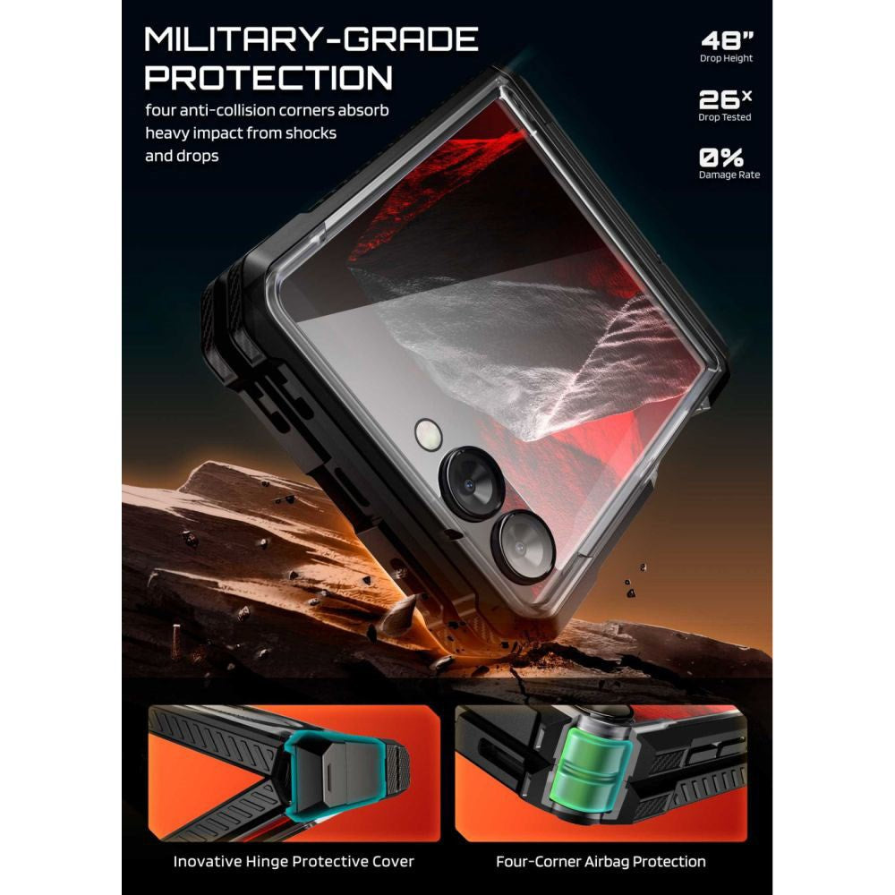 Samsung Galaxy Z Flip8 Supcase UB Grip Mag Håndværker Cover - MagSafe Kompatibel - Sort