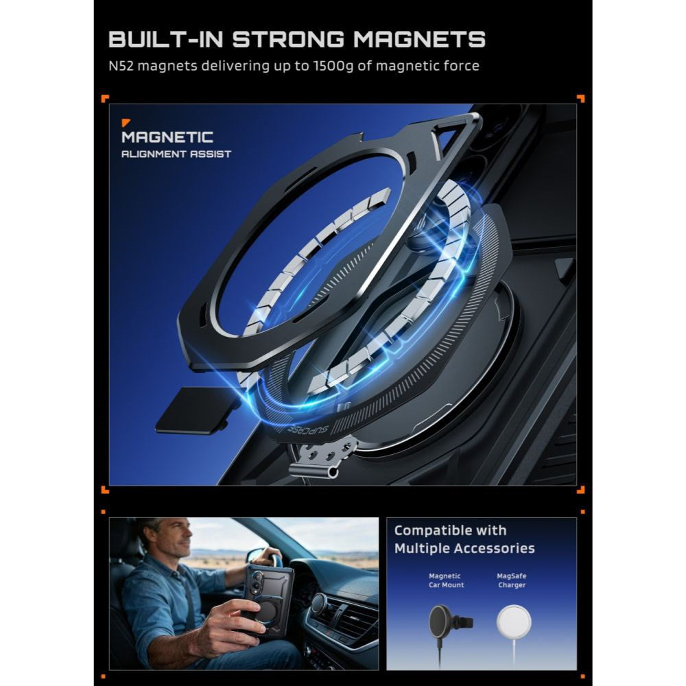 Samsung Galaxy Z Fold8 Supcase UB Grip Mag Håndværker Cover - MagSafe Kompatibel - Sort