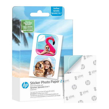 HP Sprocket / Spocket 2-i-1 klistremerke fotopapir 5 x 7,6 cm - 30 stk.