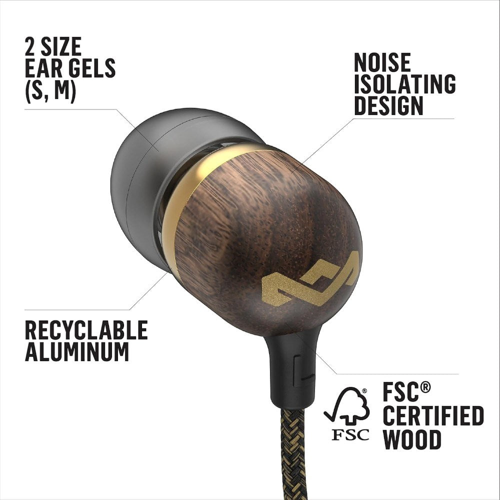 House of Marley Smile Jamaica Jackstik Høretelefoner - In-Ear - Brass