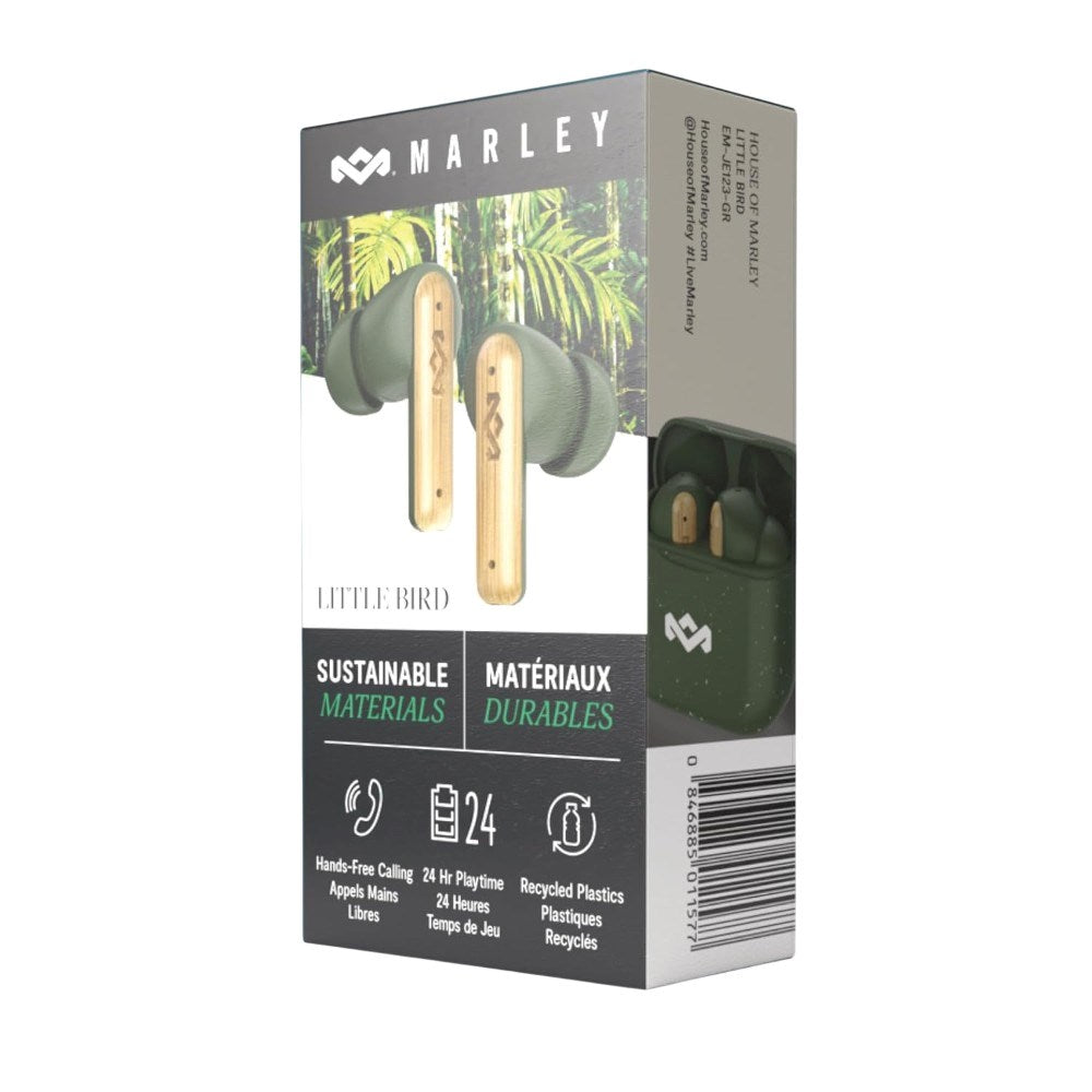 House of Marley Little Bird True Wireless Høretelefoner - In-Ear - Grøn