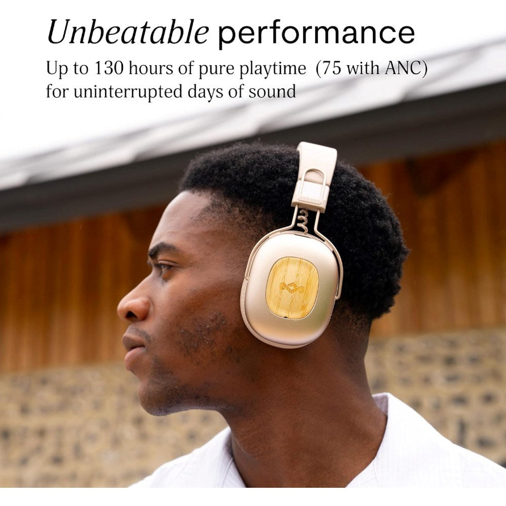House of Marley Positive Vibration Rebel ANC Høretelefoner - Over-Ear - Beige