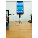 Fuse Chicken Selvstående USB-C Kabel m. Mobilholdefunktion - inkl. 2 x Klips - 0.6m - Sølv