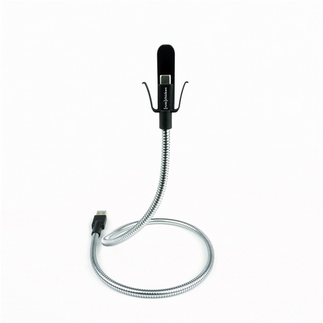 Fuse Chicken Selvstående USB-C Kabel m. Mobilholdefunktion - inkl. 2 x Klips - 0.6m - Sølv