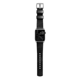 Nomad Apple Watch (42/44/SE/45/46/49 mm) Modern Horween Band Strap - Svart / Sølv Maskinvare